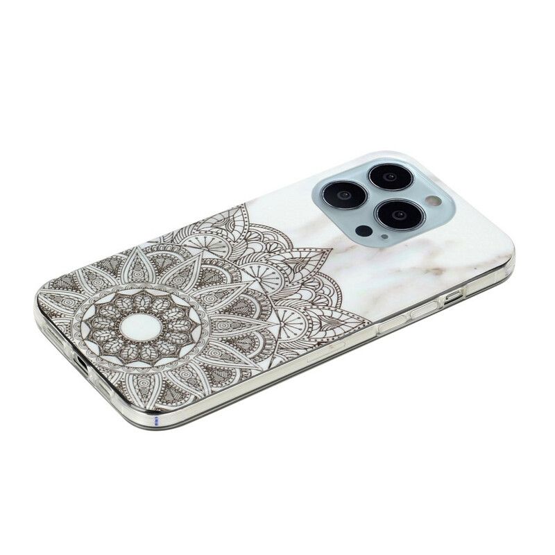 Hoesje iPhone 13 Pro Max Gemarmerde Mandala