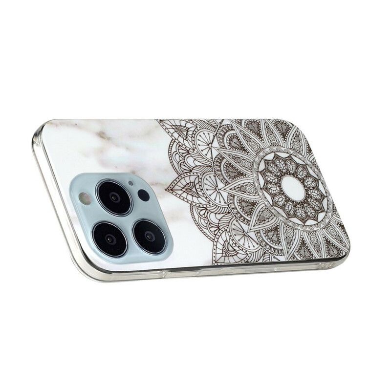 Hoesje iPhone 13 Pro Max Gemarmerde Mandala