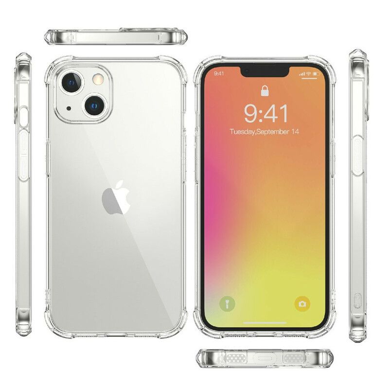 Hoesje iPhone 13 Pro Max Transparante Leeu Beschermende Kussens