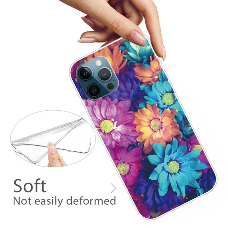 Hoesje Voor iPhone 13 Pro Max Flexibele Bloemen