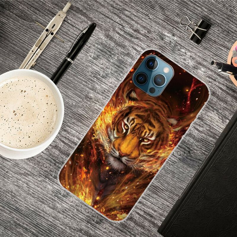 Hoesje Voor iPhone 13 Pro Max Flexibele Tijger