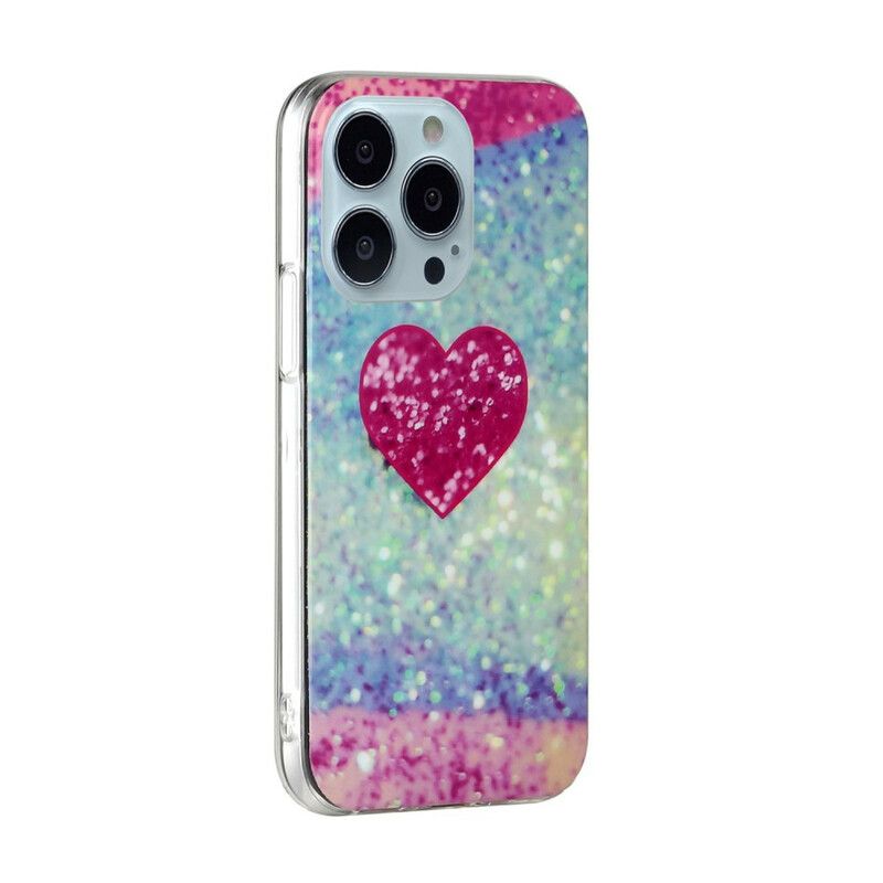 Hoesje Voor iPhone 13 Pro Max Glittermarmer