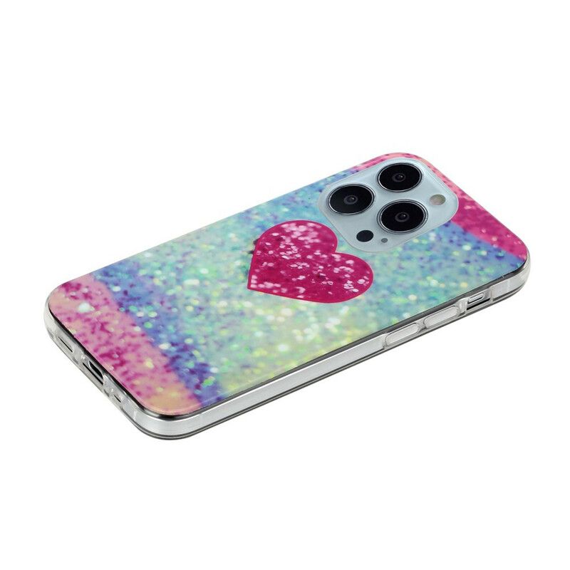 Hoesje Voor iPhone 13 Pro Max Glittermarmer