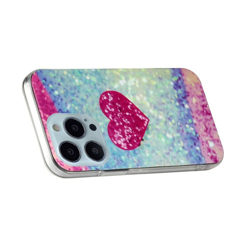 Hoesje Voor iPhone 13 Pro Max Glittermarmer