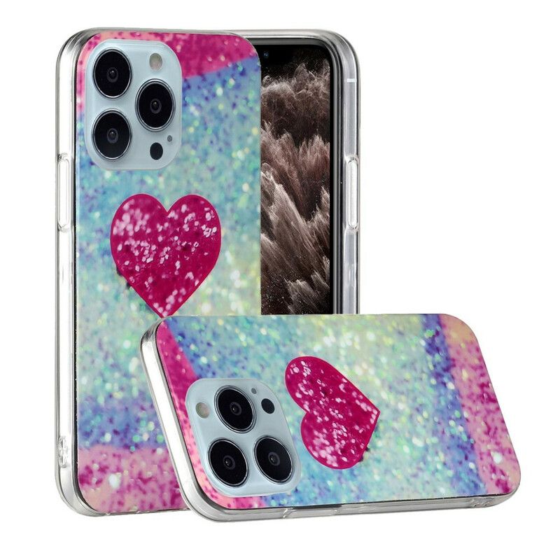 Hoesje Voor iPhone 13 Pro Max Glittermarmer