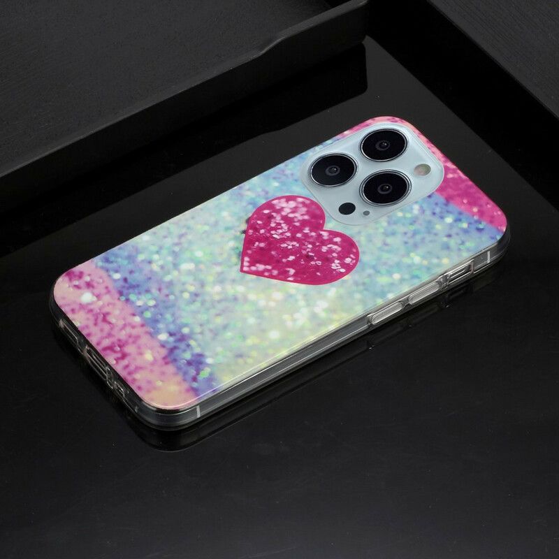 Hoesje Voor iPhone 13 Pro Max Glittermarmer