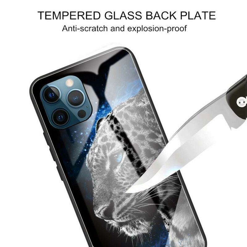 Hoesje Voor iPhone 13 Pro Max Katachtig Gezicht Van Gehard Glas