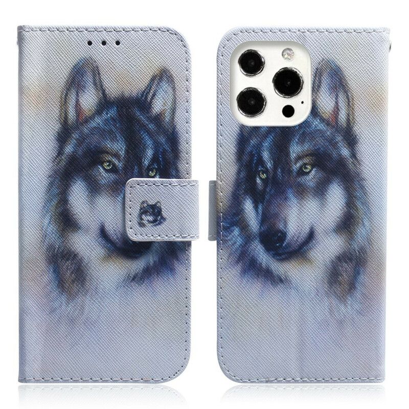 Leren Hoesje Voor iPhone 13 Pro Max Hondenlook