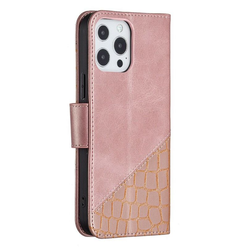 Leren Hoesje Voor iPhone 13 Pro Max Klassiek Krokodillenleereffect