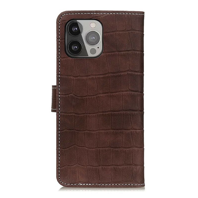 Leren Hoesje Voor iPhone 13 Pro Max Krokodillenkracht