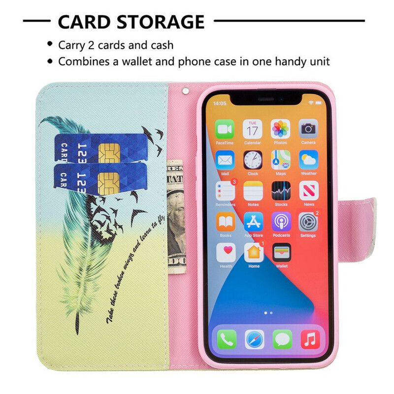 Leren Hoesje Voor iPhone 13 Pro Max Leer Vliegen