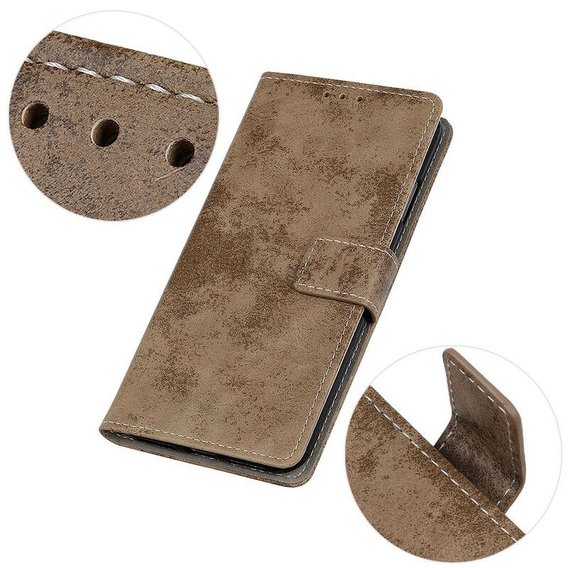 Leren Hoesje Voor iPhone 13 Pro Max Vintage Leereffect