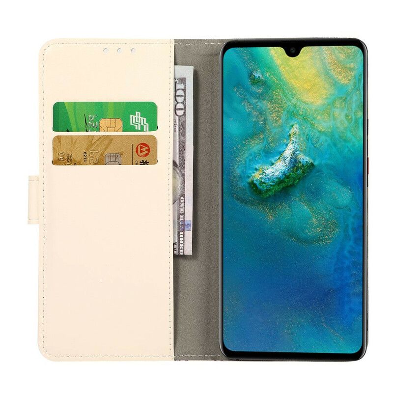 Leren Hoesje Voor iPhone 13 Pro Max Vlinders En Bloemen Tekenen