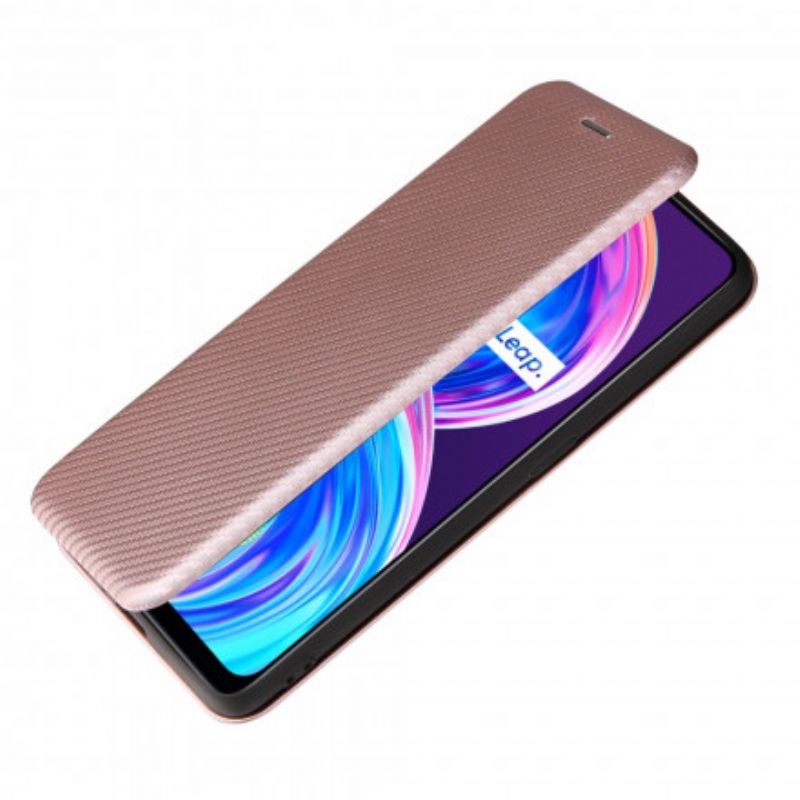 Folio-hoesje Voor Realme 8 / 8 Pro Gekleurde Carbon Silicone