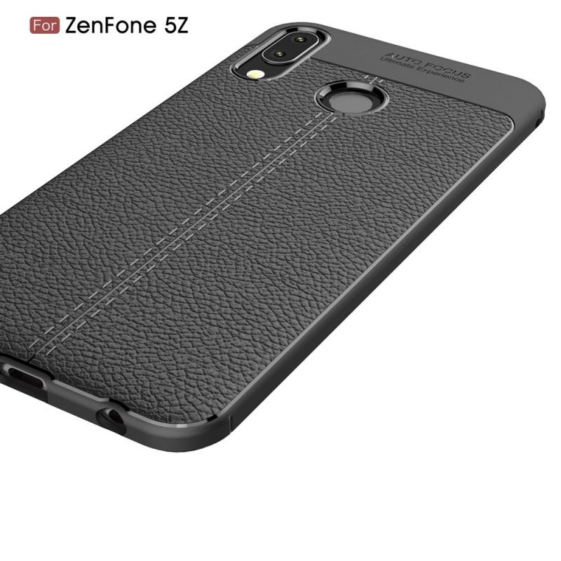 Hoesje Asus ZenFone 5 / 5Z Rood Zwart Dubbellijns Lychee Leereffect