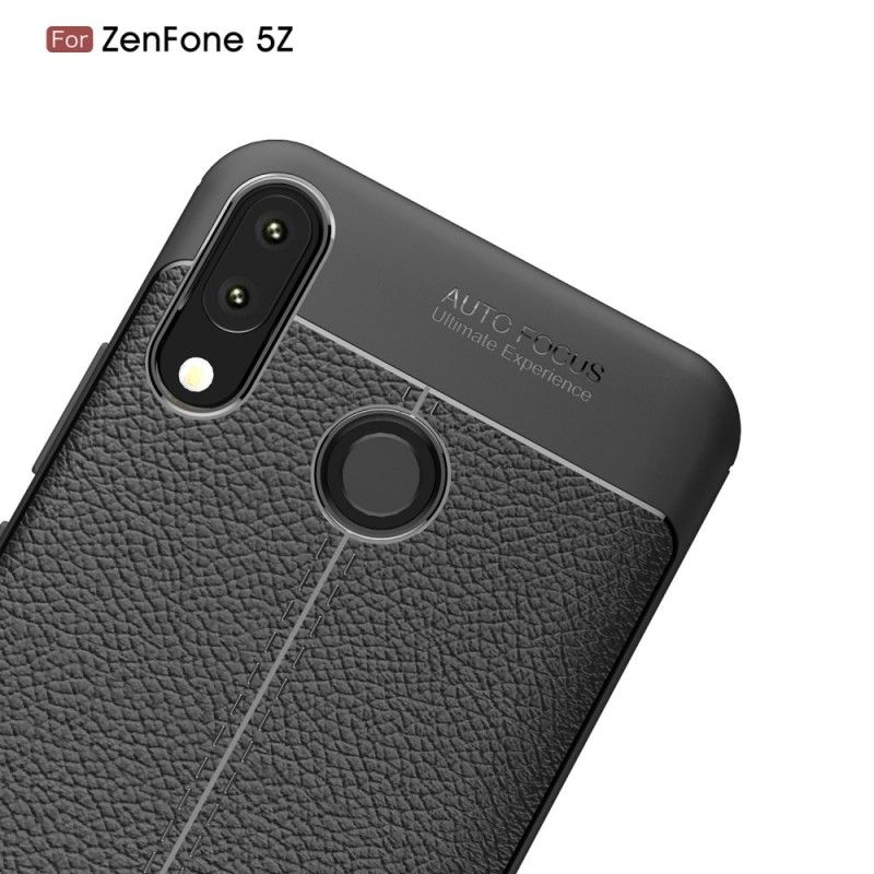 Hoesje Asus ZenFone 5 / 5Z Rood Zwart Dubbellijns Lychee Leereffect