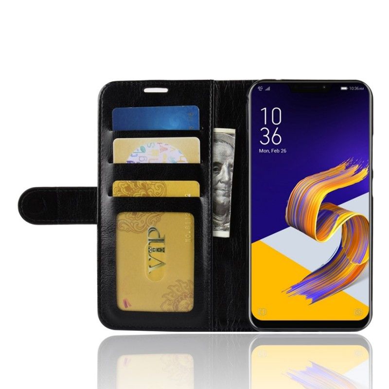 Leren Hoesje Asus ZenFone 5 / 5Z Wit Zwart Ultra Kunstleer