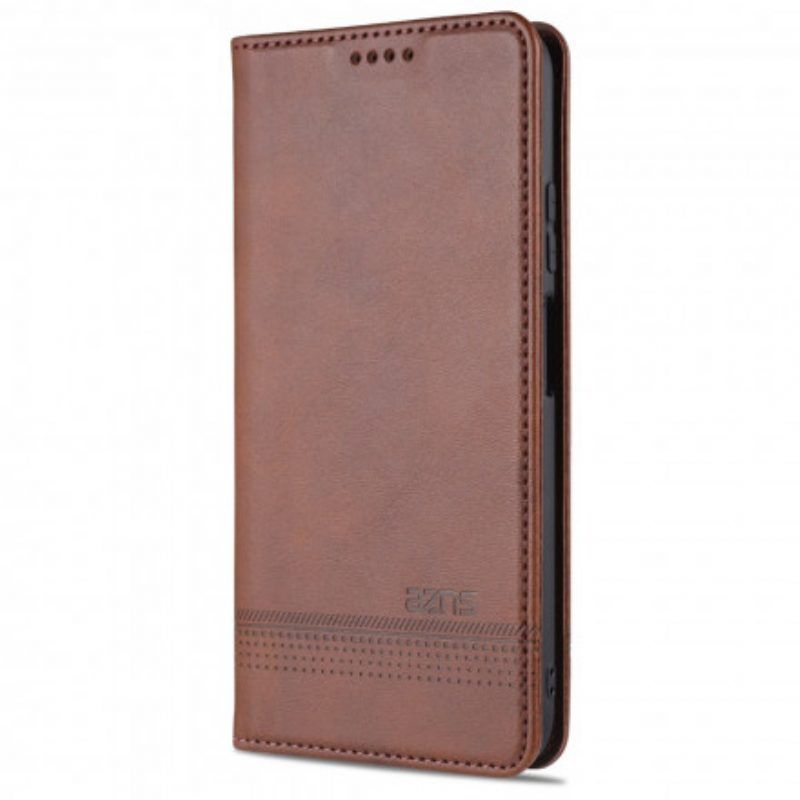 Bescherming Hoesje voor Xiaomi Redmi Note 10 / 10S Folio-hoesje Azns Leerstyling