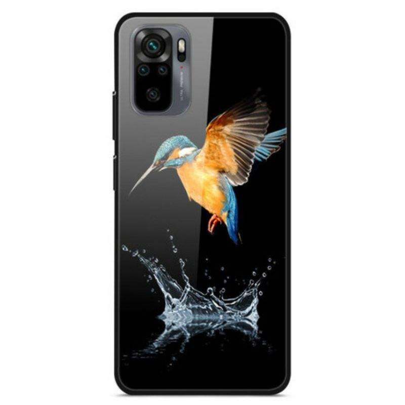 Hoesje voor Xiaomi Redmi Note 10 / 10S Crown Bird Gehard Glas