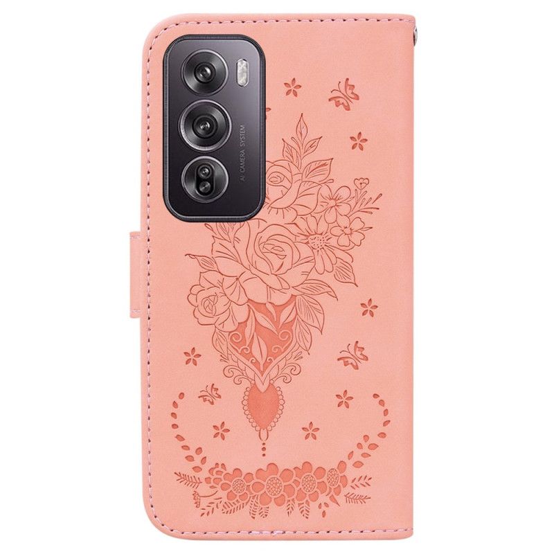 Bescherming Hoesje Oppo Reno 12 Pro 5g Vlinders En Bloemenprint