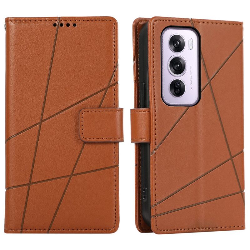 Flip Case Leren Oppo Reno 12 Pro 5g Lijnen