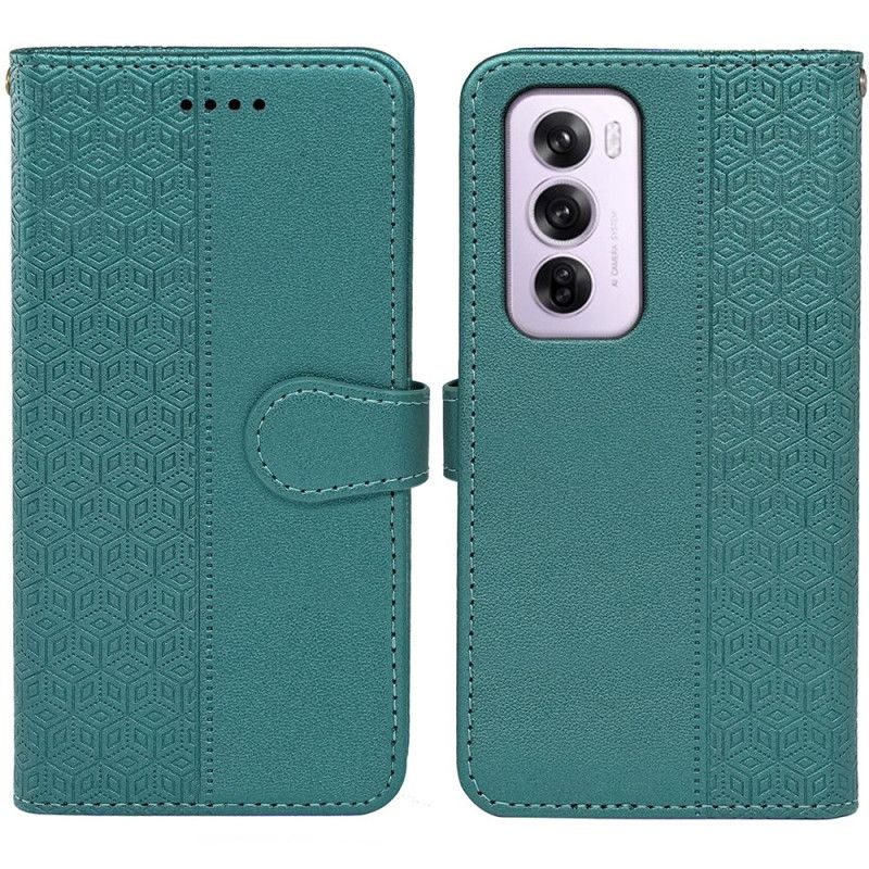 Flip Case Leren Oppo Reno 12 Pro 5g Verticale Fries Met Band