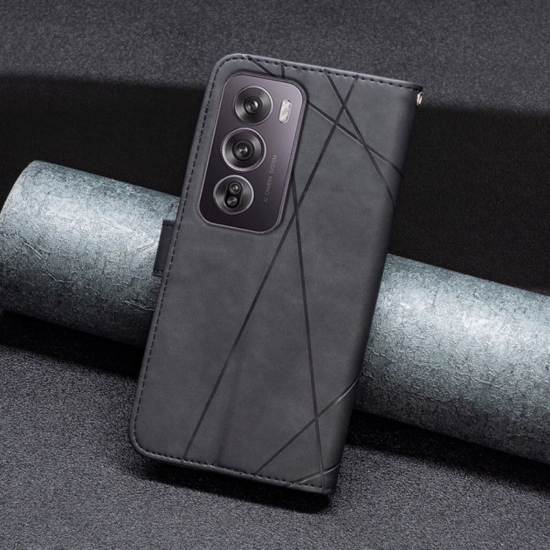 Folio-hoesje Oppo Reno 12 Pro 5g Telefoonhoesje Geometrisch Ontwerp Binfen Kleur