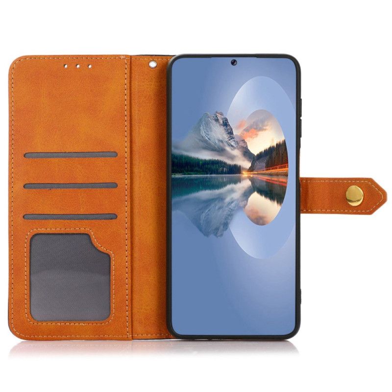 Leren Hoesje Oppo Reno 12 Pro 5g Gouden Sluiting Khazneh Bescherming Hoesje