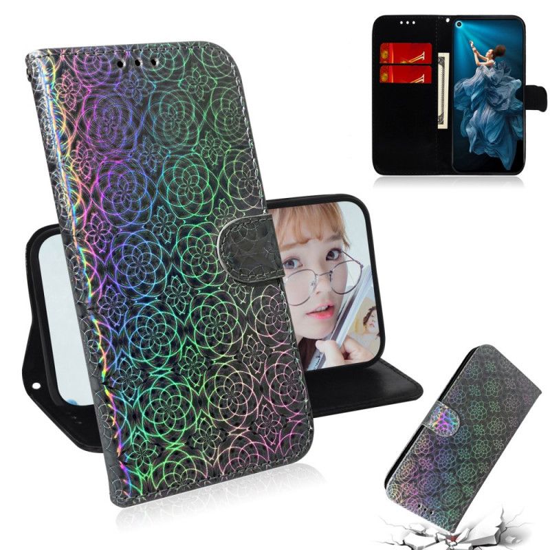 Cover Folio-hoesje Huawei Nova 5T Grijs Zwart Telefoonhoesje Pure Kleur