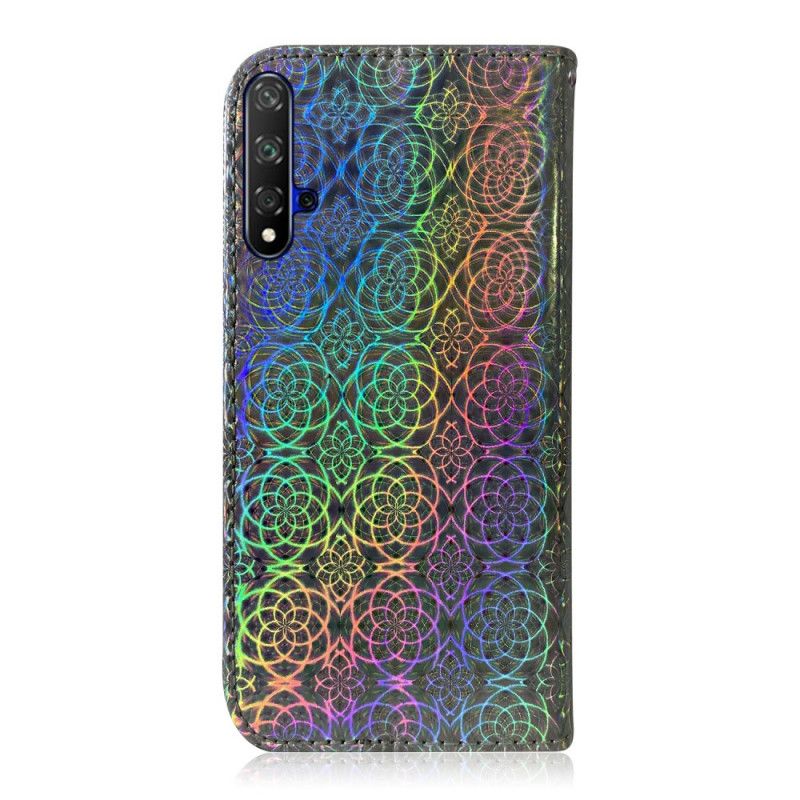 Cover Folio-hoesje Huawei Nova 5T Grijs Zwart Telefoonhoesje Pure Kleur