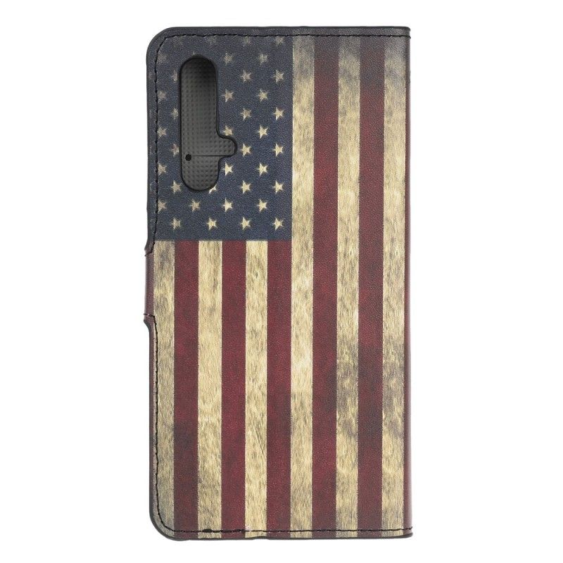 Flip Case Leren Huawei Nova 5T Amerikaanse Vlag