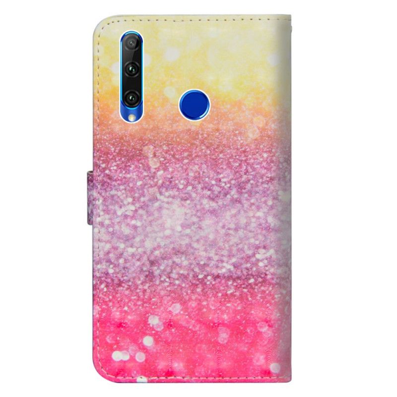 Bescherming Hoesje Honor 20e / 20 Lite Telefoonhoesje Magenta Glitterverloop