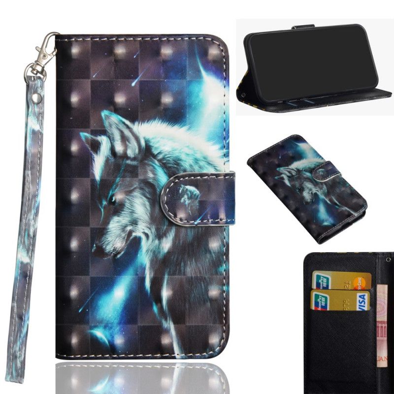 Leren Hoesje Honor 20e / 20 Lite Majestueuze Wolf