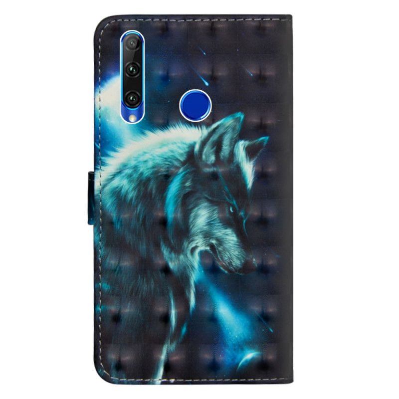 Leren Hoesje Honor 20e / 20 Lite Majestueuze Wolf