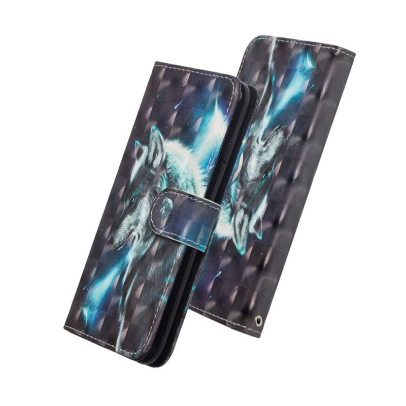 Leren Hoesje Honor 20e / 20 Lite Majestueuze Wolf