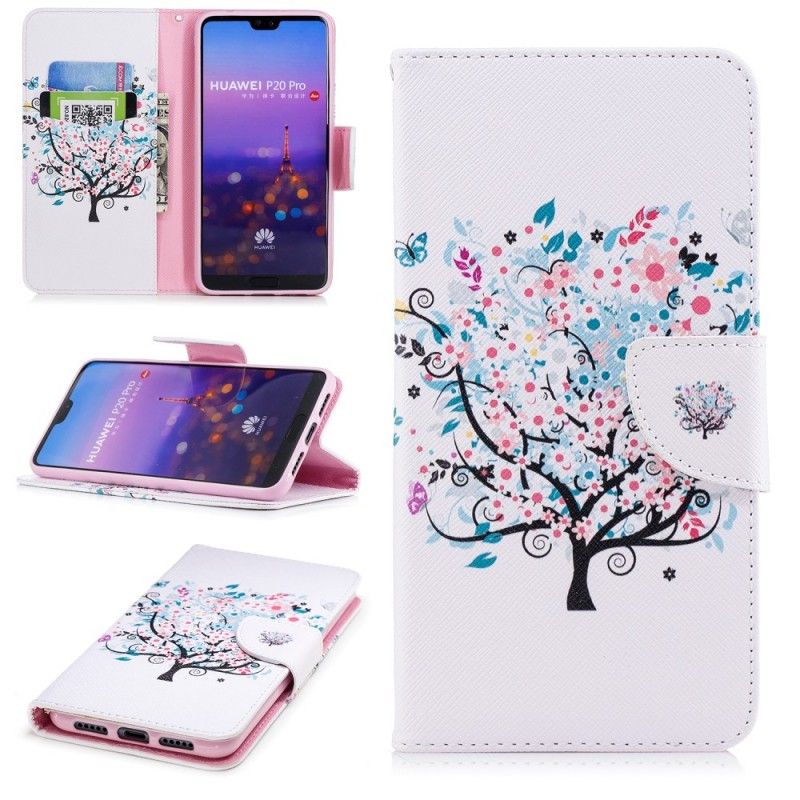 Cover Folio-hoesje Huawei P20 Pro Telefoonhoesje Bloemrijke Boom