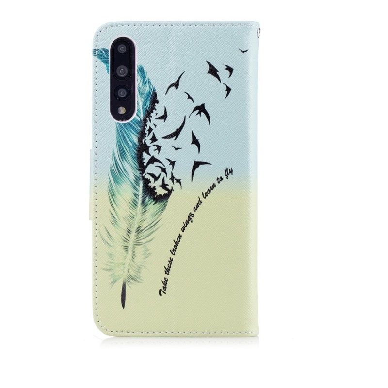 Flip Case Leren Huawei P20 Pro Leren Vliegen