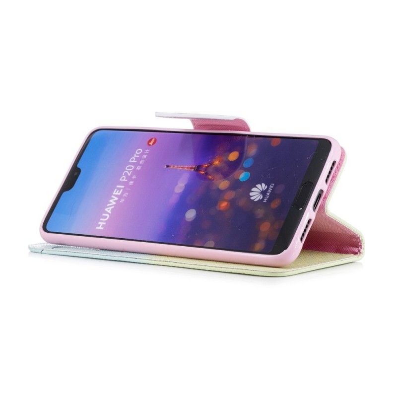 Flip Case Leren Huawei P20 Pro Leren Vliegen