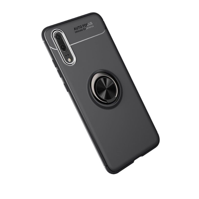 Hoesje Huawei P20 Pro Rood Zwart Roterende Ring