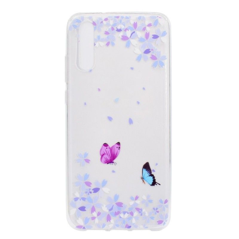 Hoesje Huawei P20 Pro Transparante Vlinders En Bloemen