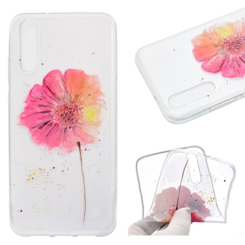 Hoesje voor Huawei P20 Pro Transparante Aquarel Klaproos