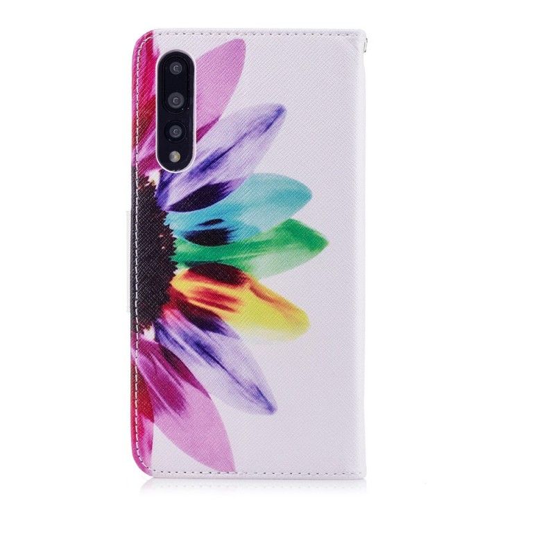 Leren Hoesje Huawei P20 Pro Aquarelbloem