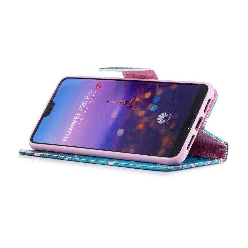 Leren Hoesje Huawei P20 Pro Bloeiende Boom