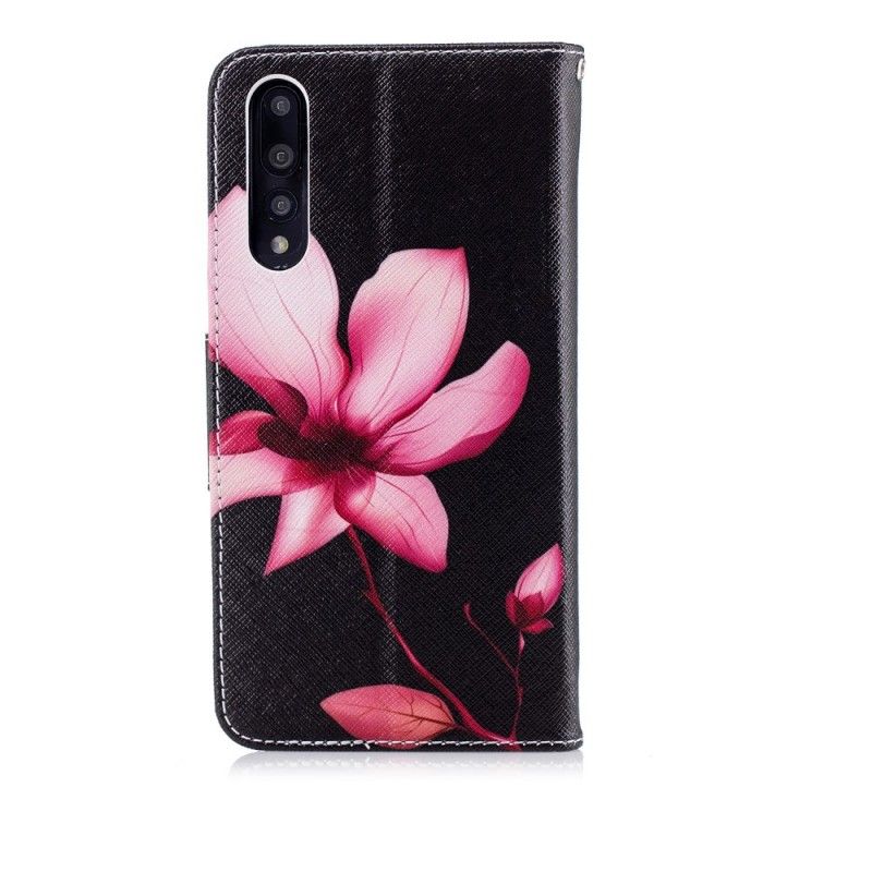 Leren Hoesje Huawei P20 Pro Roze Bloem