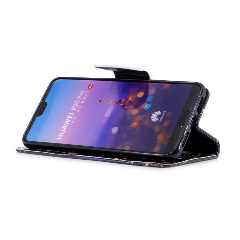 Leren Hoesje voor Huawei P20 Pro Magische Vlinder