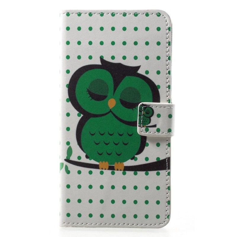 Leren Hoesje voor Huawei P20 Pro Slapende Uil