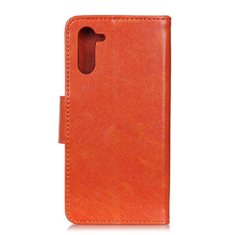 Bescherming Hoesje Samsung Galaxy Note 10 Rood Zwart Glanzend Leereffect