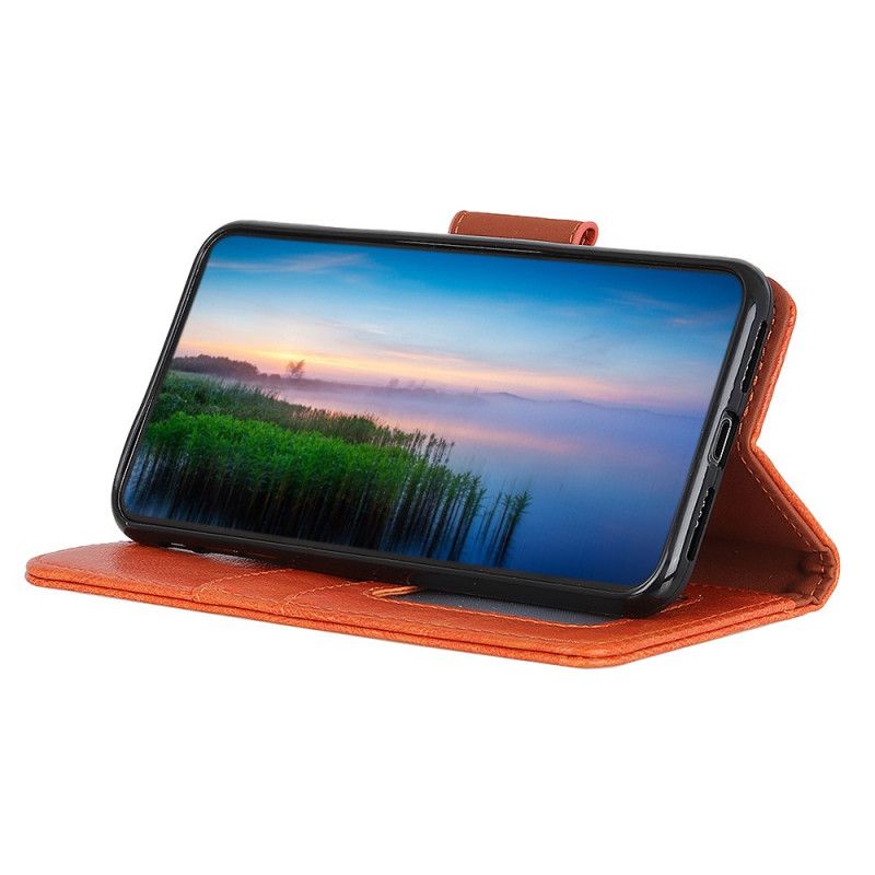 Bescherming Hoesje Samsung Galaxy Note 10 Rood Zwart Glanzend Leereffect