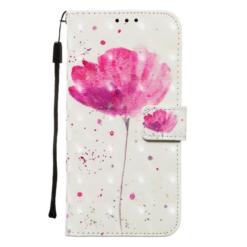 Bescherming Hoesje Samsung Galaxy Note 10 Telefoonhoesje Aquarel Klaproos