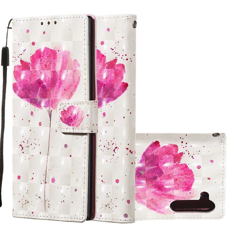 Bescherming Hoesje Samsung Galaxy Note 10 Telefoonhoesje Aquarel Klaproos